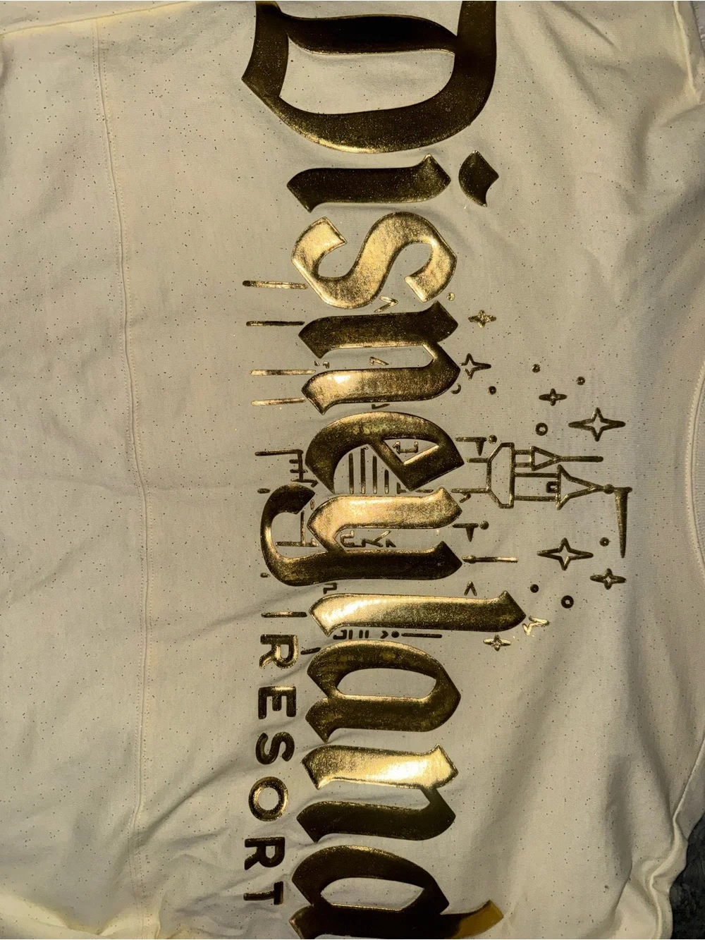 Disney Cream Long Sleeve Spirit Jersey with Gold Disneyland Logo - Picture 2 of 6